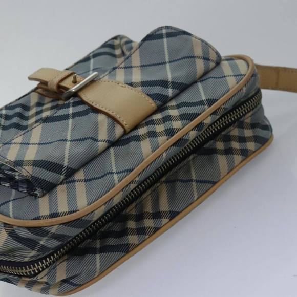 BURBERRY Nova Check Blue Label Shoulder Bag Nylon Blue Auth bs16102 - Picture 6 of 16